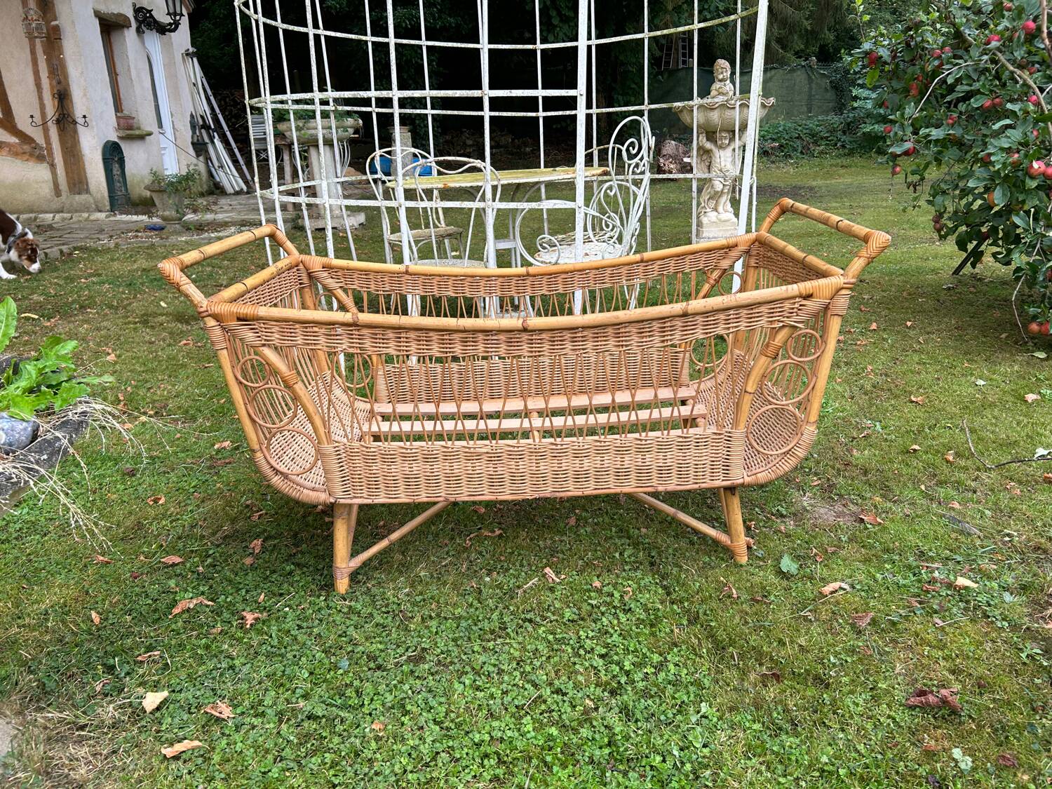 Rattan cradle bed from the 60s