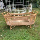 Rattan cradle bed from the 60s