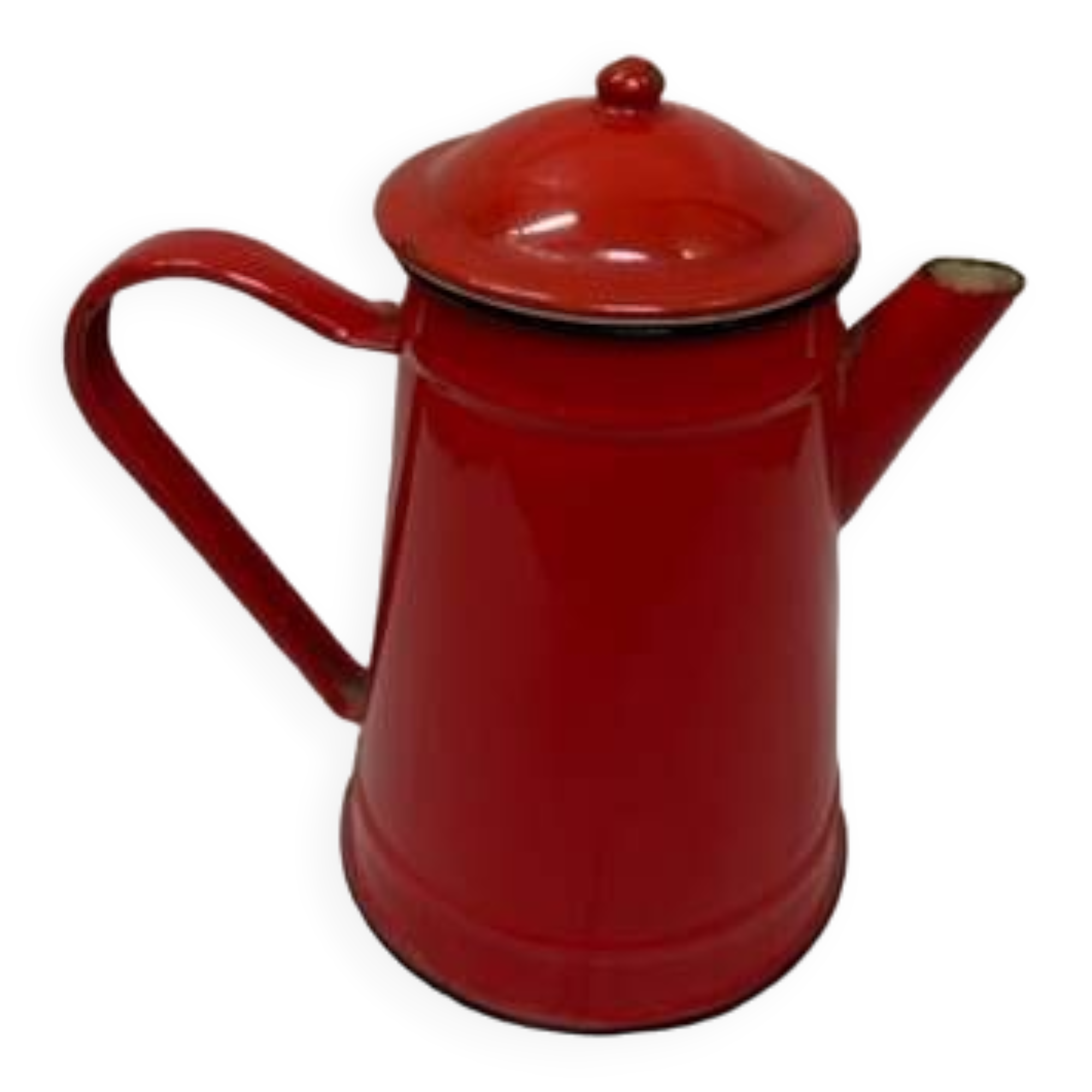Red enameled iron coffee maker 1940