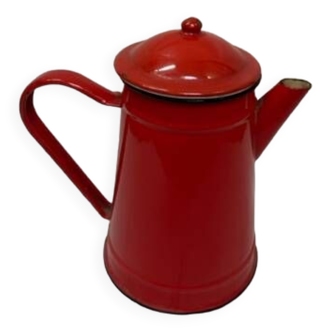 Red enameled iron coffee maker 1940