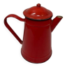 Cafetière fer émaillé rouge 1940