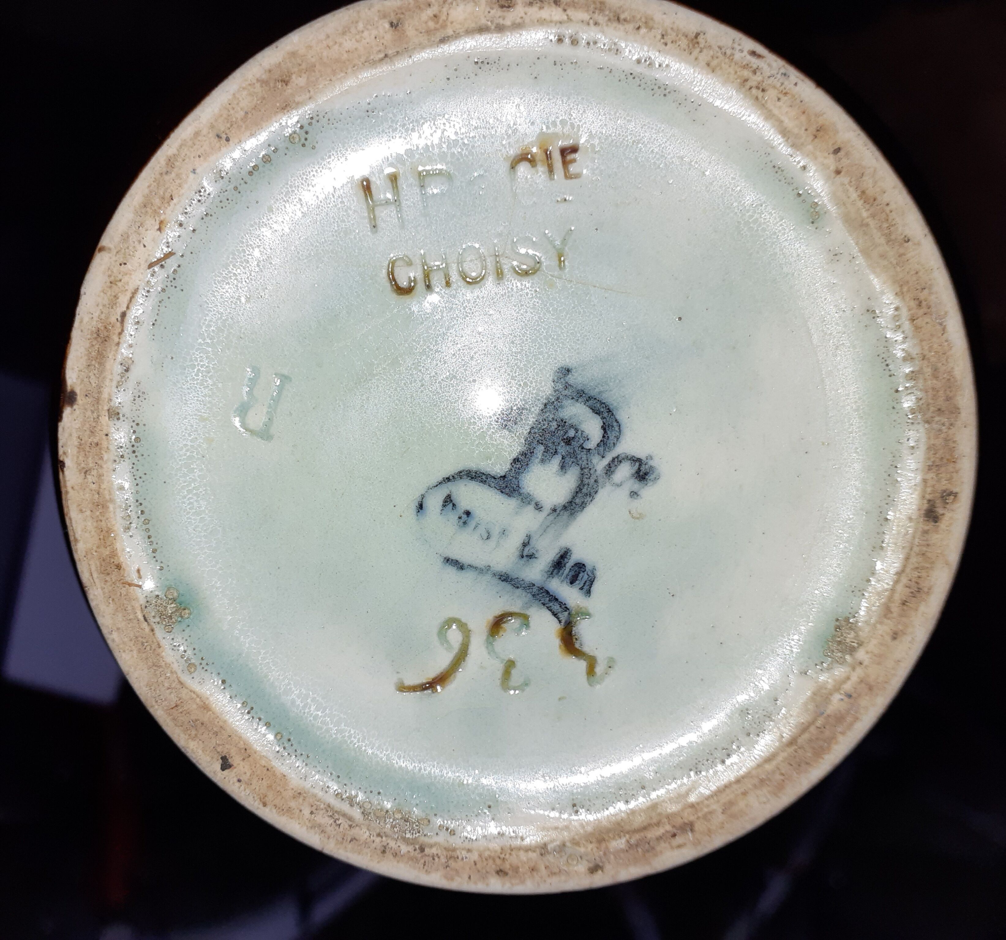 Choisy 19th faience ancient vase