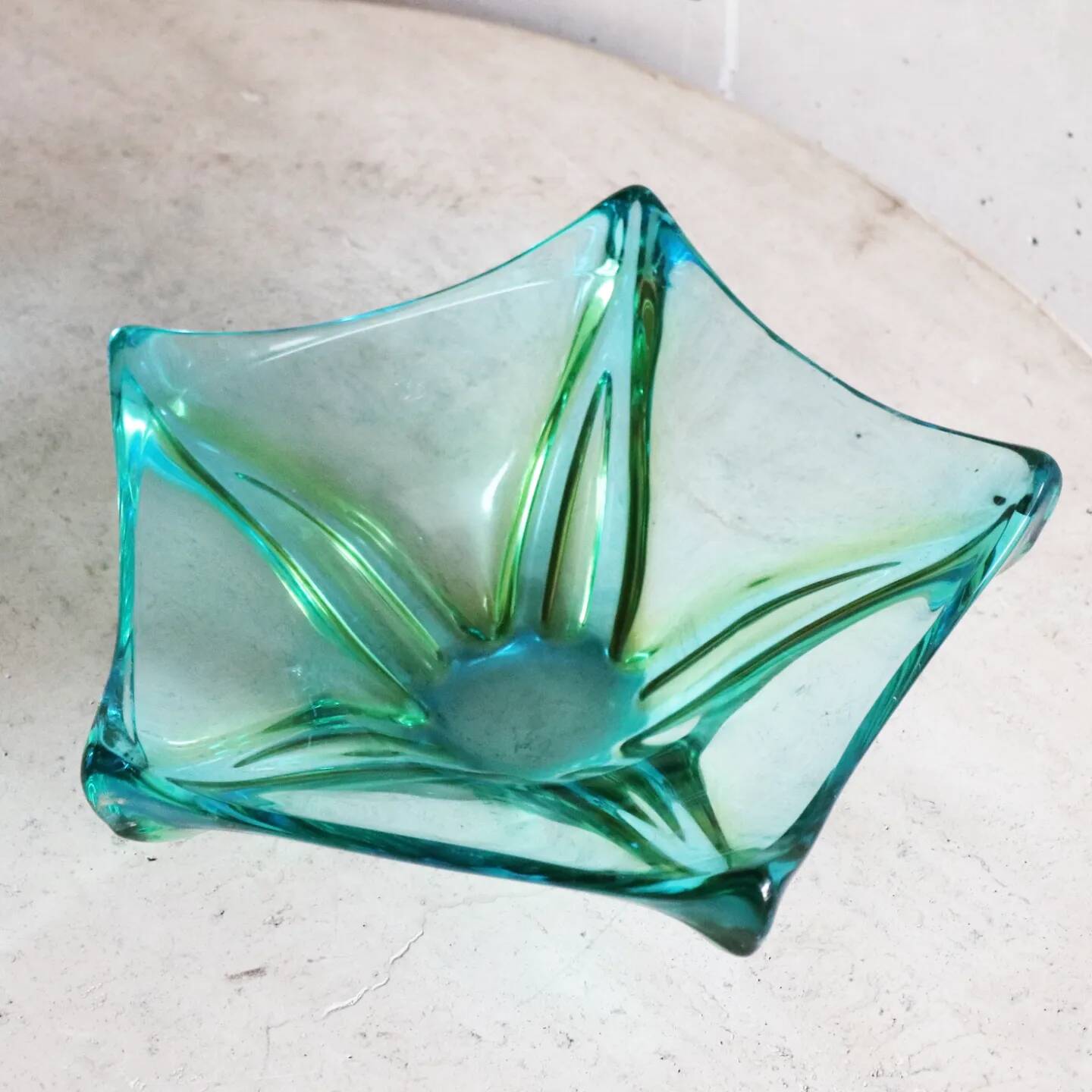 Sommerso murano glass pocket empty cup