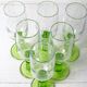 Set of 6 Limoncino Sherry Glasses / Green Sorbetto Stemware /Bormioli Rocco