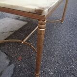 Vintage brass and beige marble coffee table
