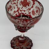 Grande coupe en cristal - Motifs d'animaux, époque 19ᵉ siècle