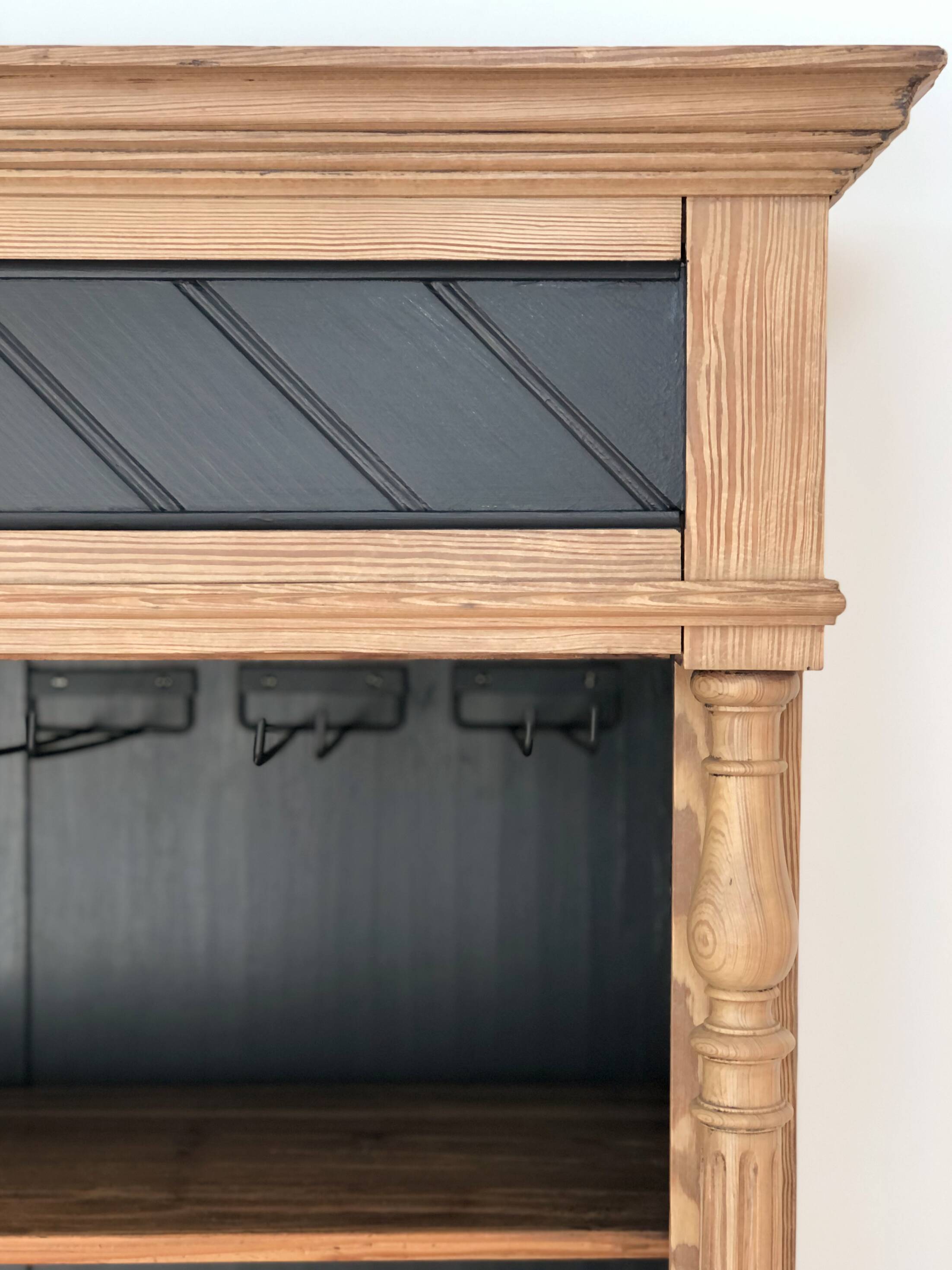 Late 19th/early 20th century solid pine dresser & wine cellar