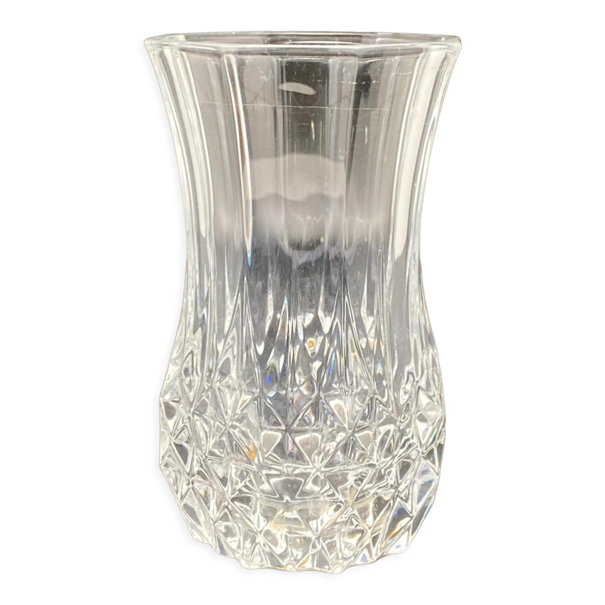 Duo de vases à facettes en cristal d’Arques