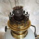 Old suspension in opaline, earthenware and brass - kerosene lamp