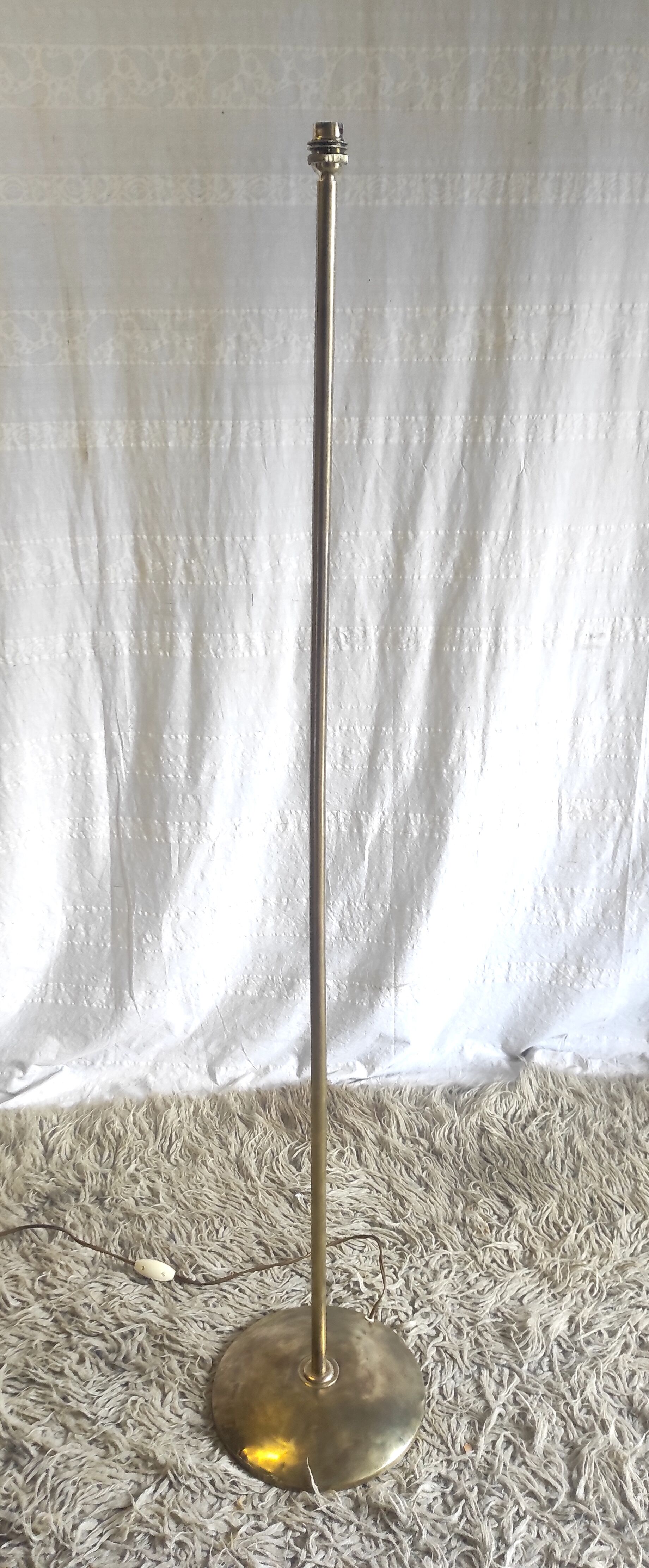 Floor lamp in solid brass minimalist design – 50s/60s