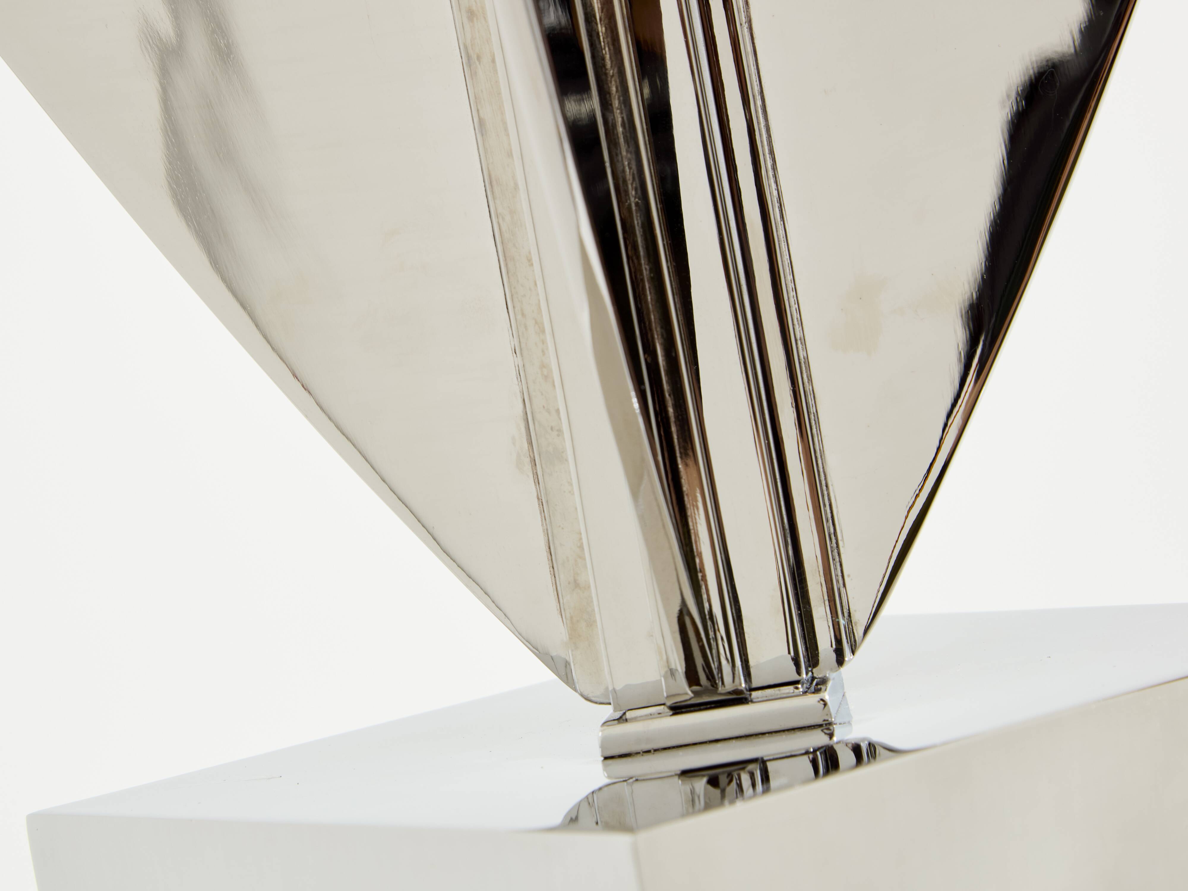 Jacques Charles Ogive Lamp for Maison Charles nickel-plated metal 1965