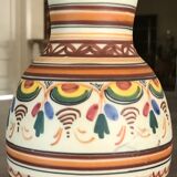 Vase pottery decorative porcelain stoneware decoration of painting polychrome hand 24 cm