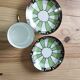 Antique cup and two saucers – Art Deco geometric design