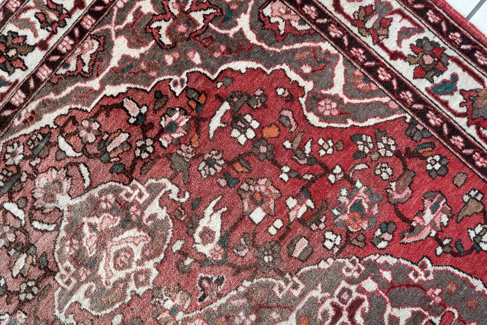 Handmade vintage Persian Malayer rug 144cm x 197cm 1960s - 1C1173