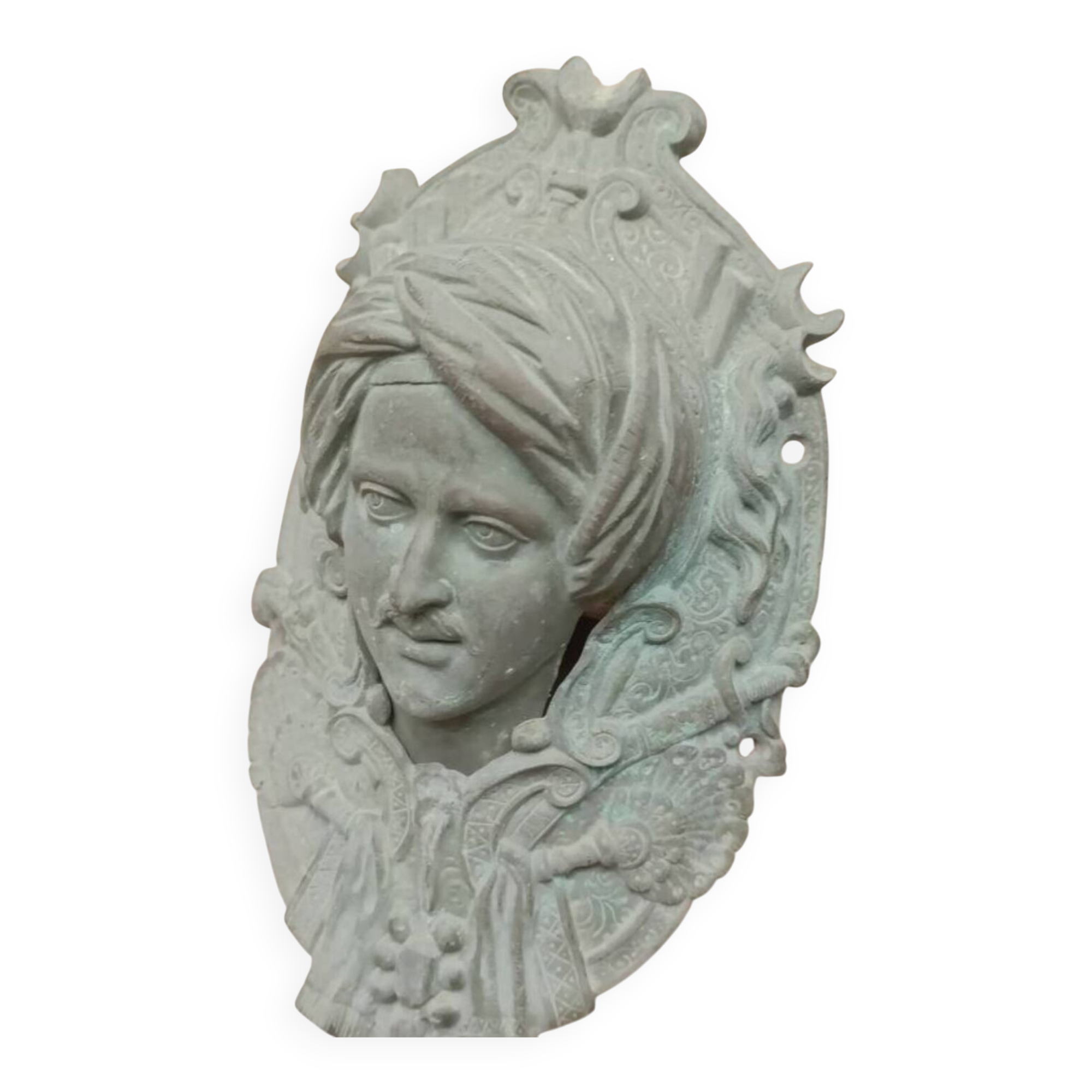 Billiard corner, bronze door knocker