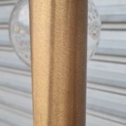 Brass and blown glass chandelier inlaid with gold