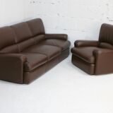3-seater sofa and leather armchair, Steiner, France, circa 1970