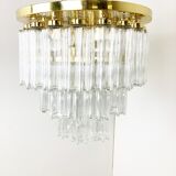 Flush mount chandelier by Glashutte Limburg, 1970s