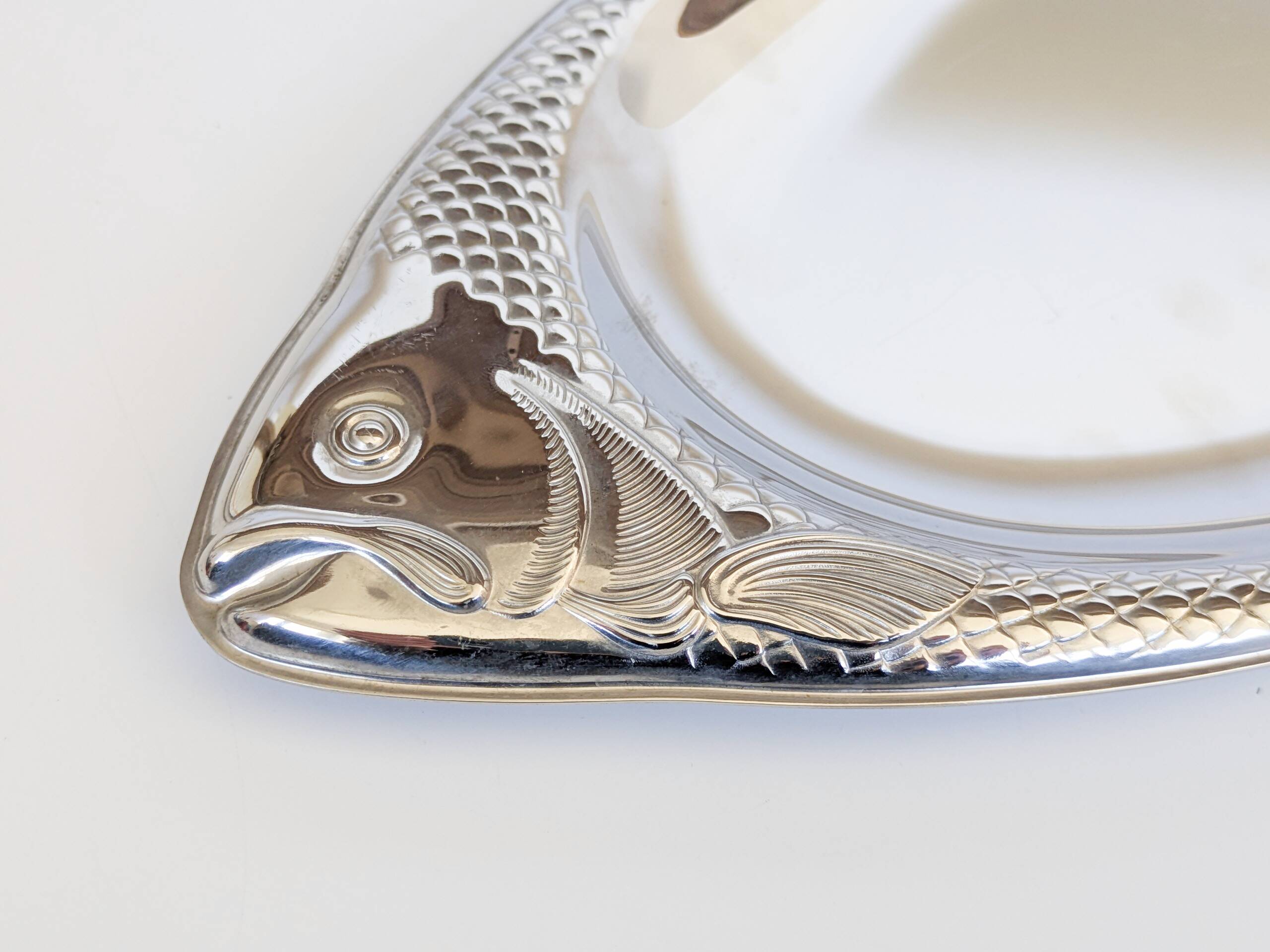 Vintage WMF Cromargan fish serving platter, stainless steel