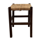 Tabouret bois et paille