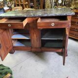 Bahut 2 doors 2 drawers in walnut period restoration a crosse