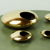 Set of pebble ashtrays in gilded bronze