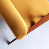 Mid century easy chair model b - 310 var in goldenrod velvet