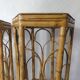 Set of 2 vintage rattan stools
