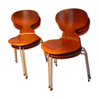 6 chaises "ant chair" modèle 3100 par Arne Jacobsen