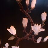 Small chinese lacquered furniture in black with mother-of-pearl inlays / 1 door / 1 drawer