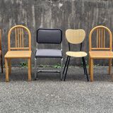 Set of 6 mismatched vintage chairs