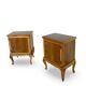Tables de chevet italiennes en placage de noyer du milieu du siècle, années 1960.