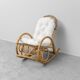 Fauteuil à bascule Van Sliedregt Noordwolde des années 1970 – design vintage en rotin néerlandais