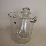 Orrefors ice bucket and shaker set by Nils Landberg, Sweden, 1950s.