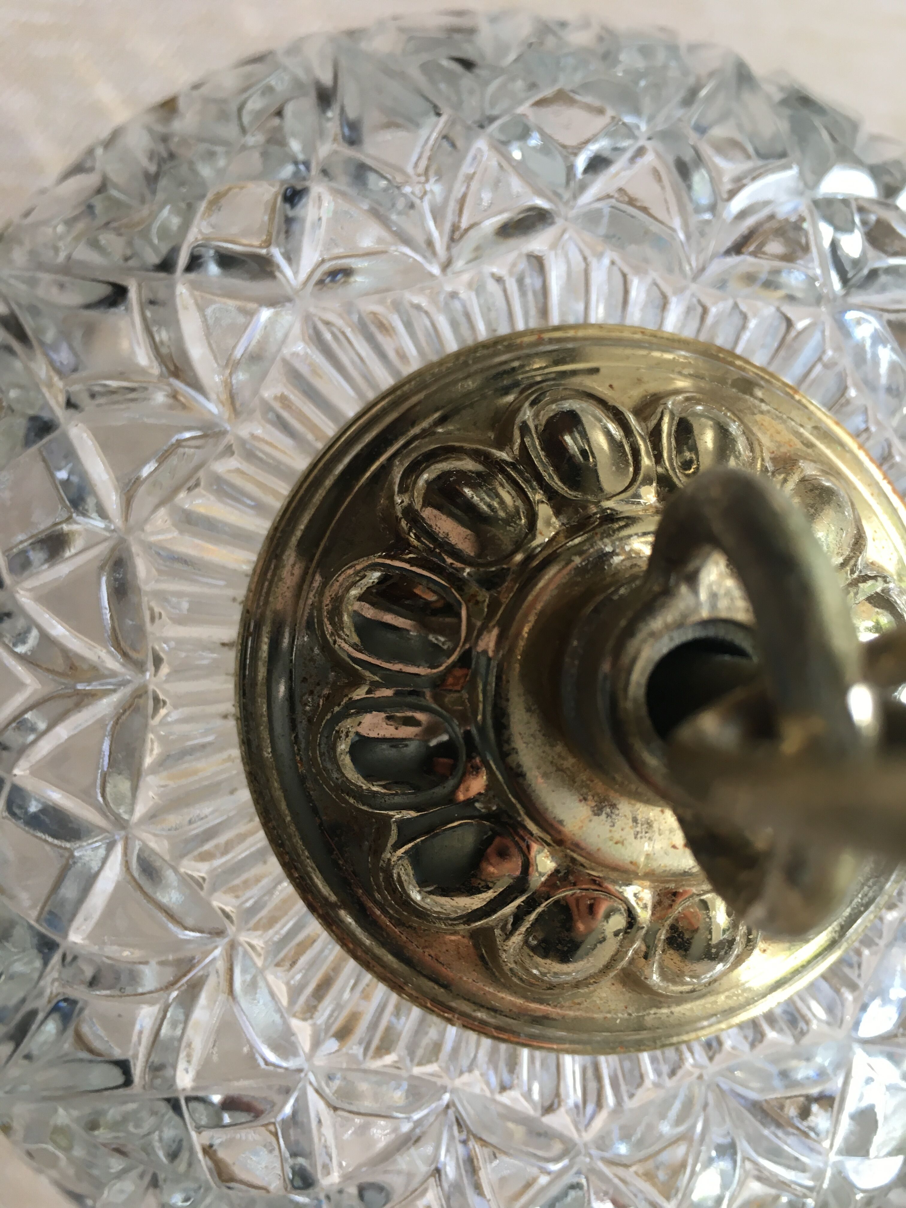 50's stamp glass chandelier