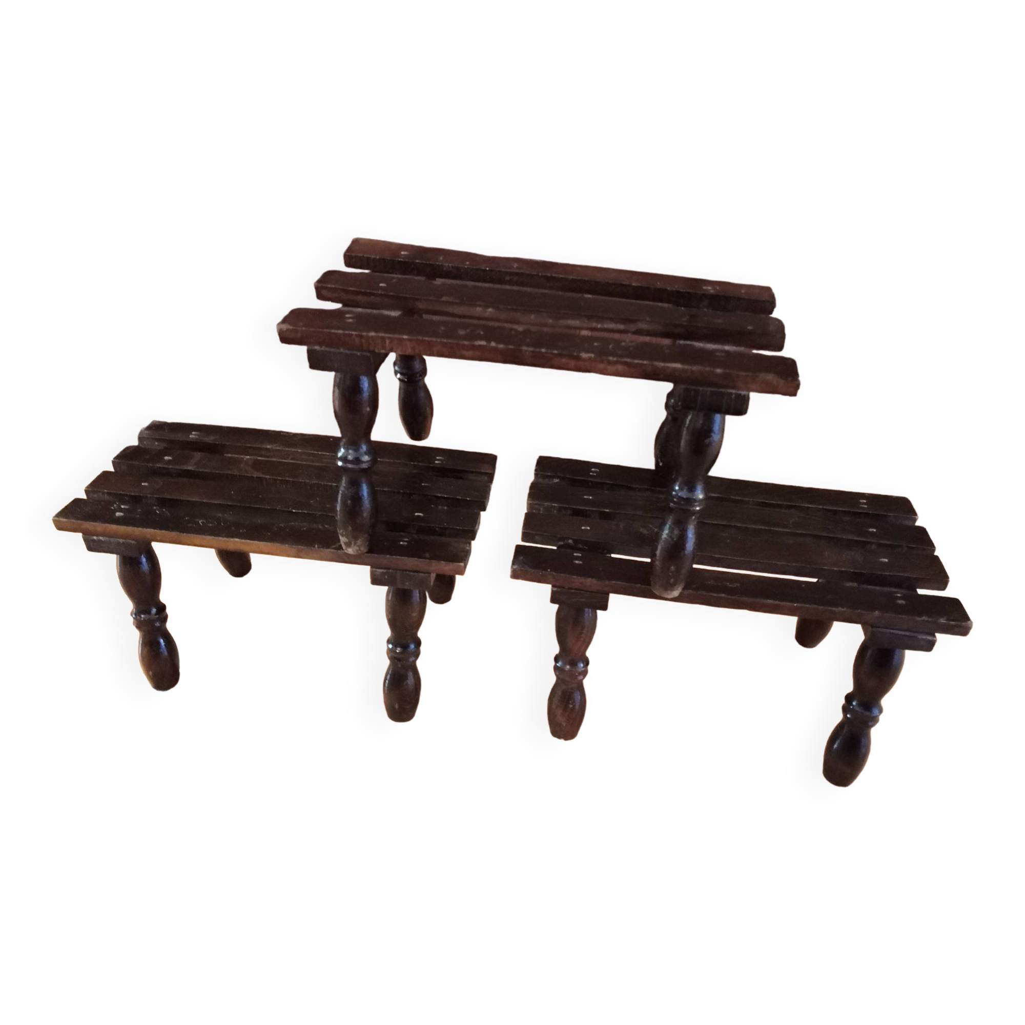 Step foot rest wooden foot stool vintage brutalist