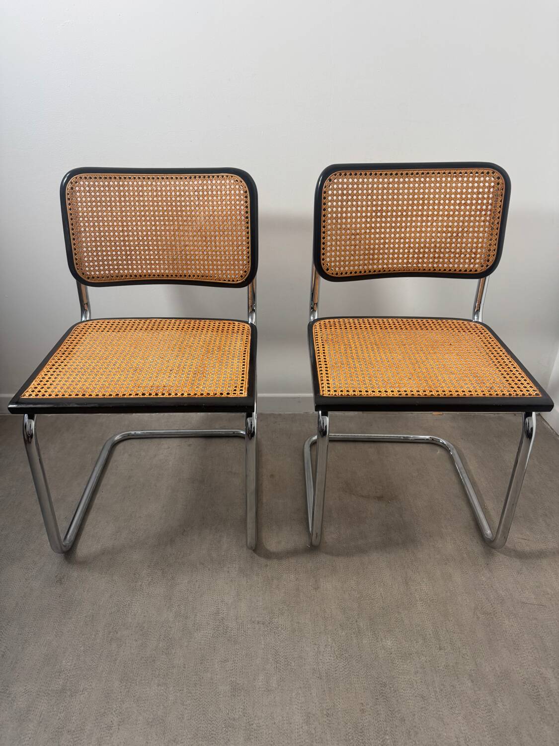 Pair of Marcel Breuer Cesca chairs Made in Italy