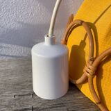 Wooden rattan and fabric suspension