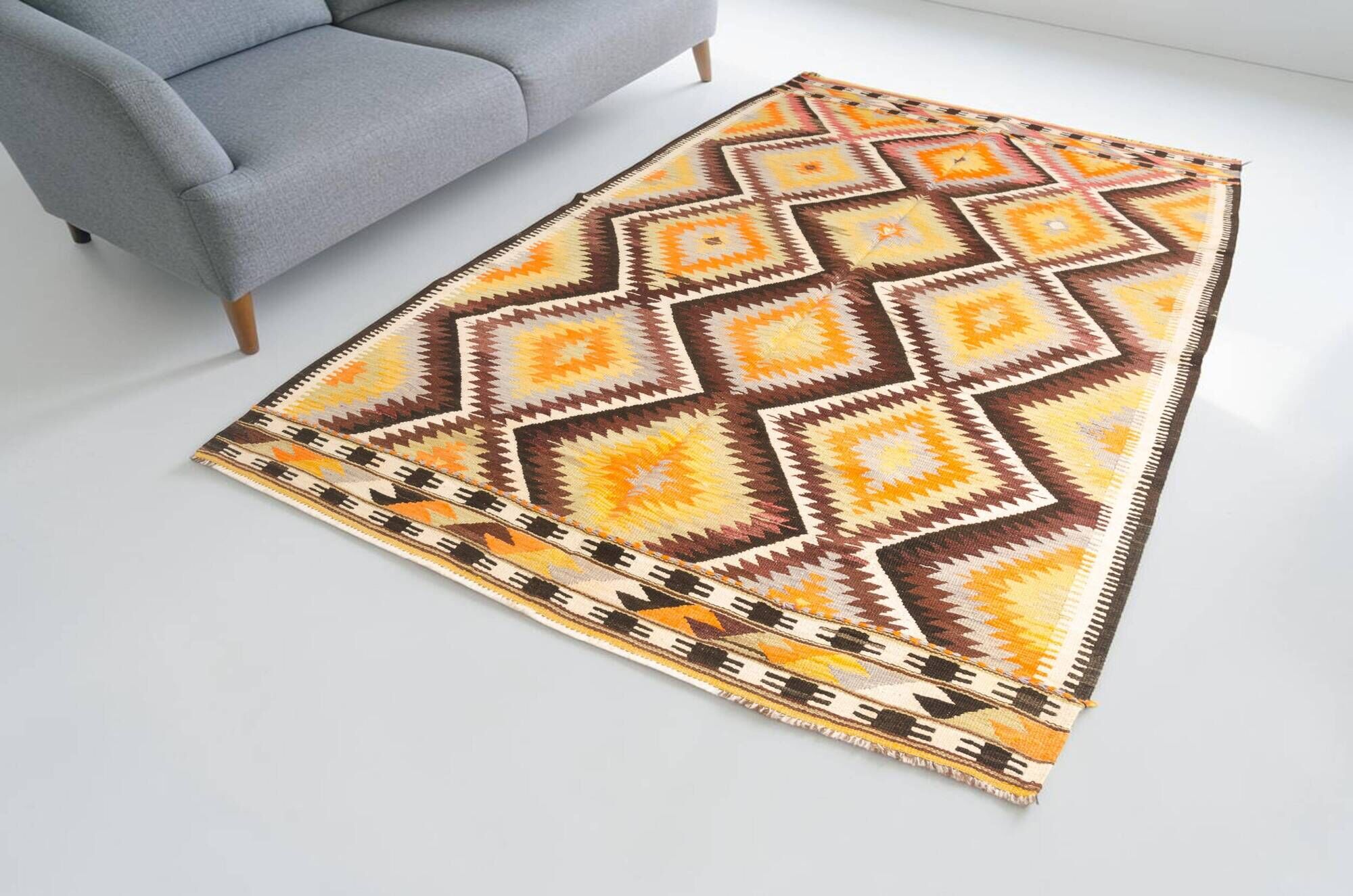 Vintage Anatolian Turkish Kilim Rug