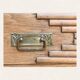 Parisian art deco glass cabinet in raw wood