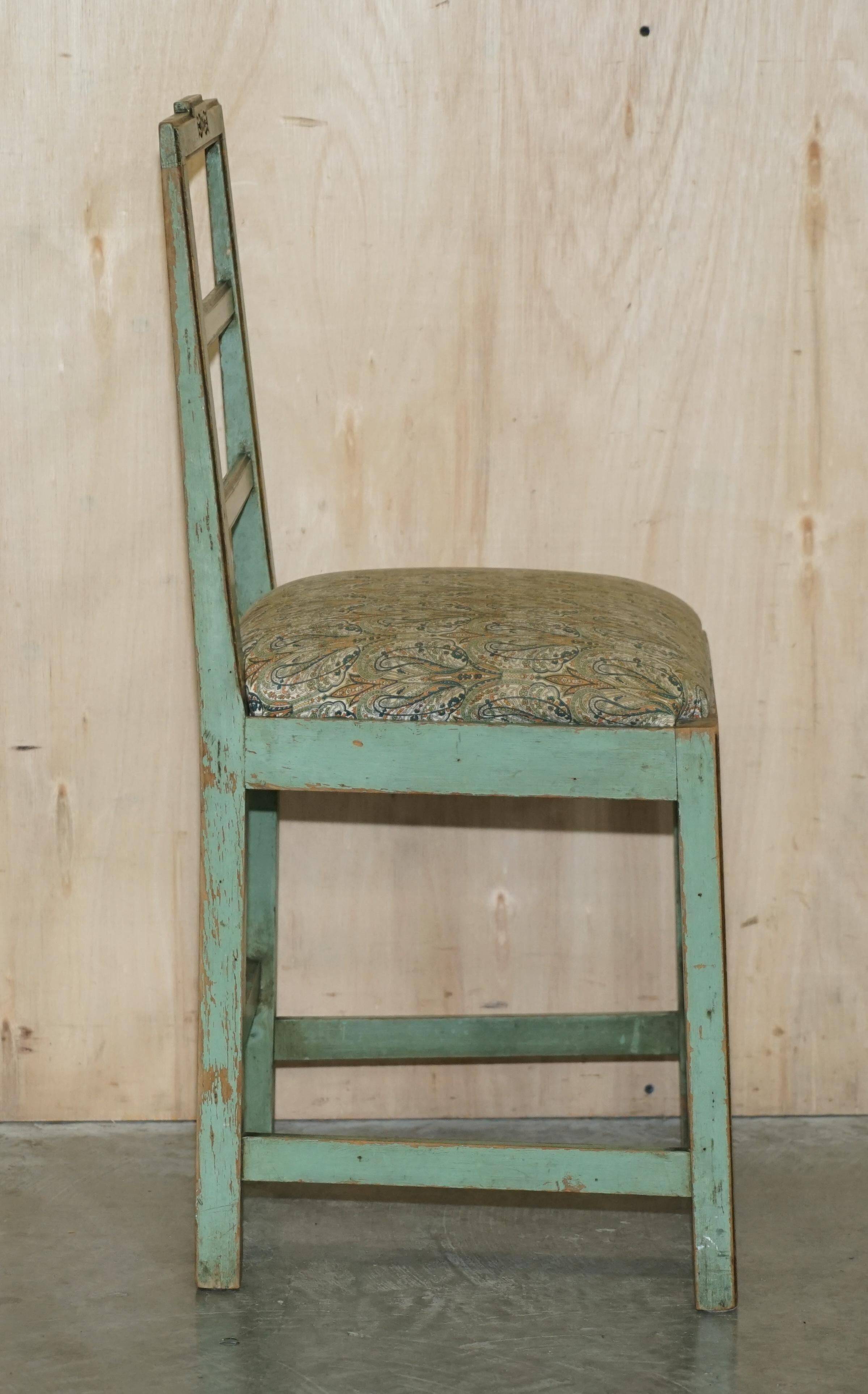 Pair of antique French chairs with original paint.
