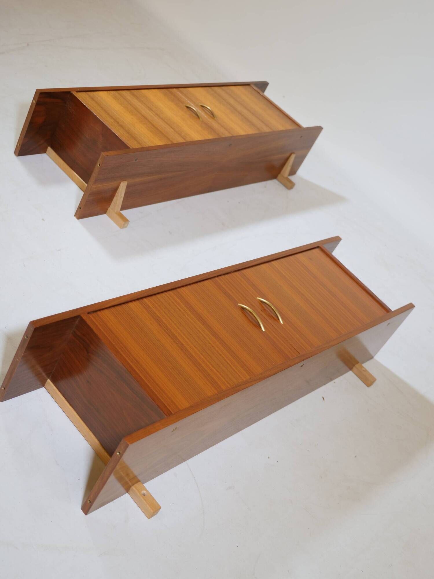 1960s Vintage Wall Shelves Walnut