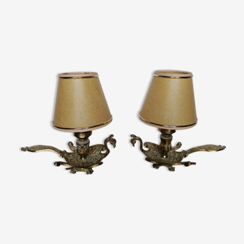 Peacock bronze hand candle holder lamp