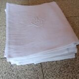 Set of 7 monogrammed napkins