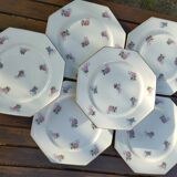 Lot de 6 assiettes plates en Porcelaine de Limoges