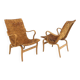Set of 2 Scandinavian "Eva" armchairs, Bruno Mathsson, Sweden, 1970.