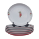 6 assiettes porcelaine basque décor piments et cerises