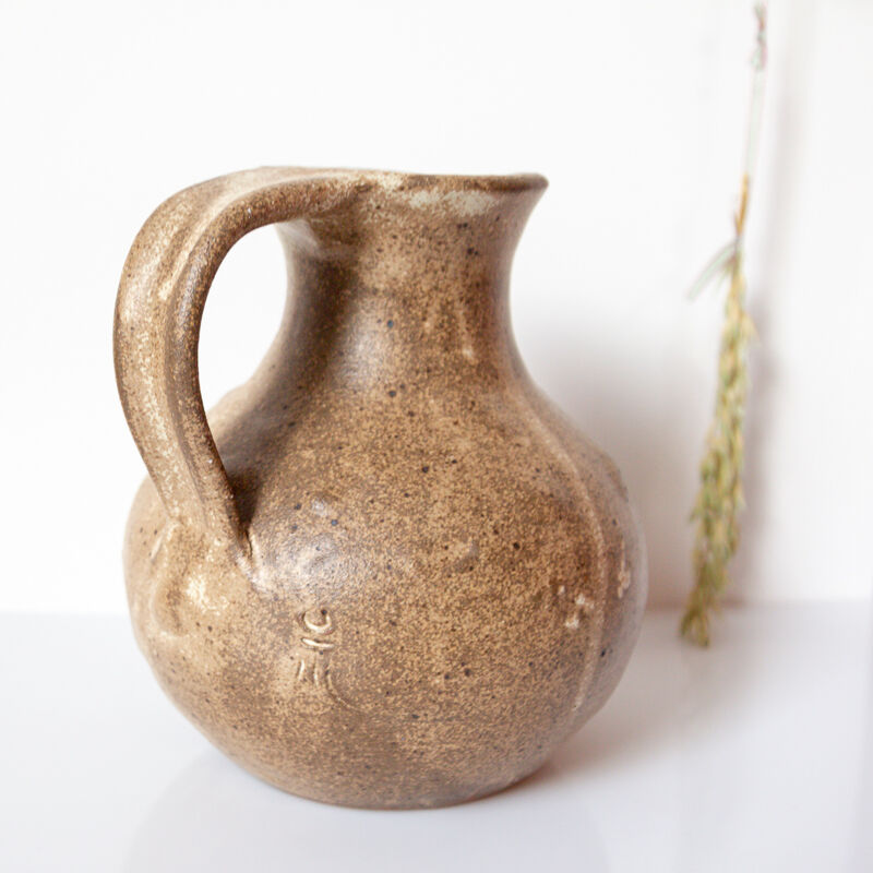 Signed jug pitcher in gres