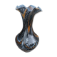 Old clichy glass vase with jasped multicolored collar