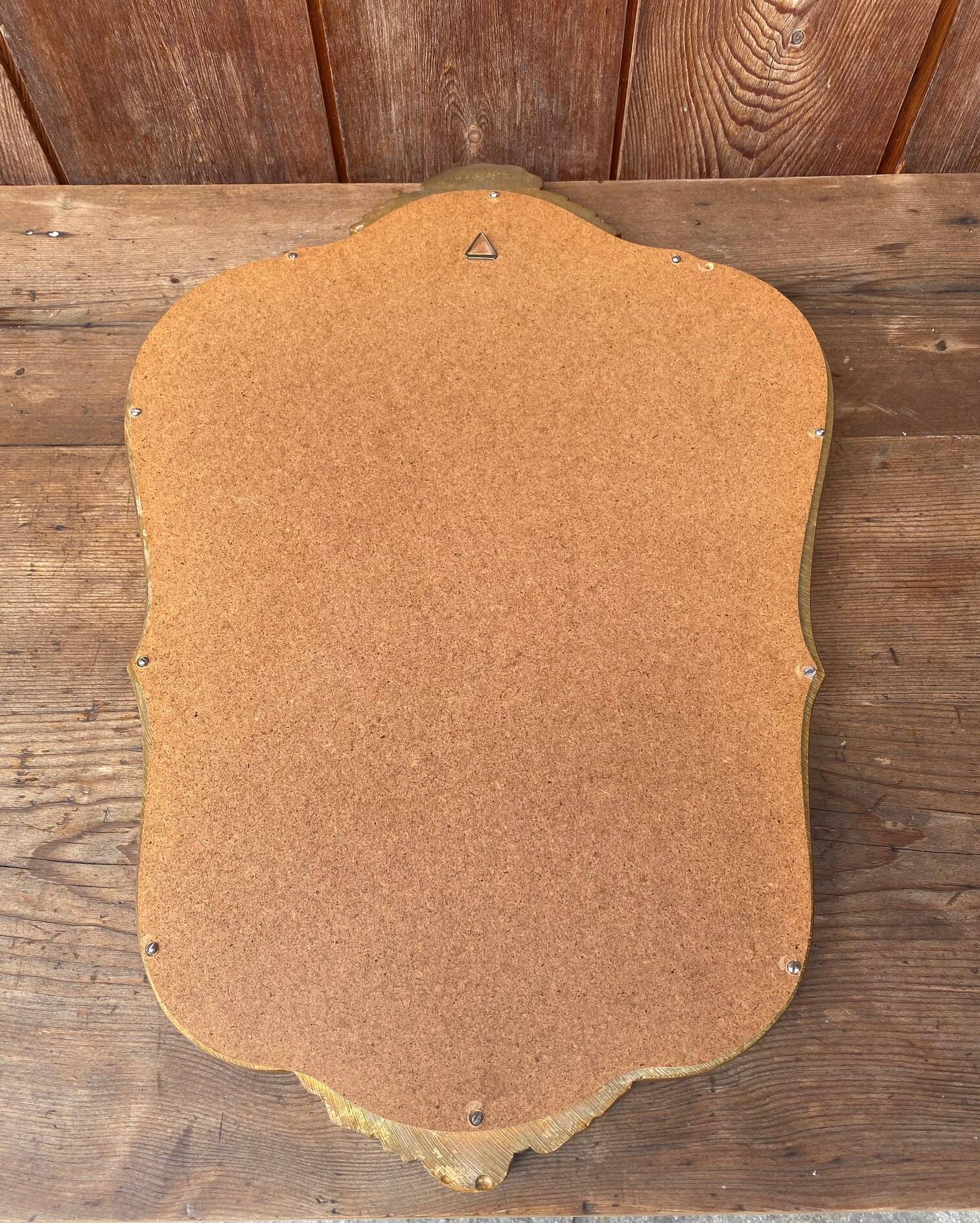 Baroque style gilded wooden mirror with shell 50x40cm